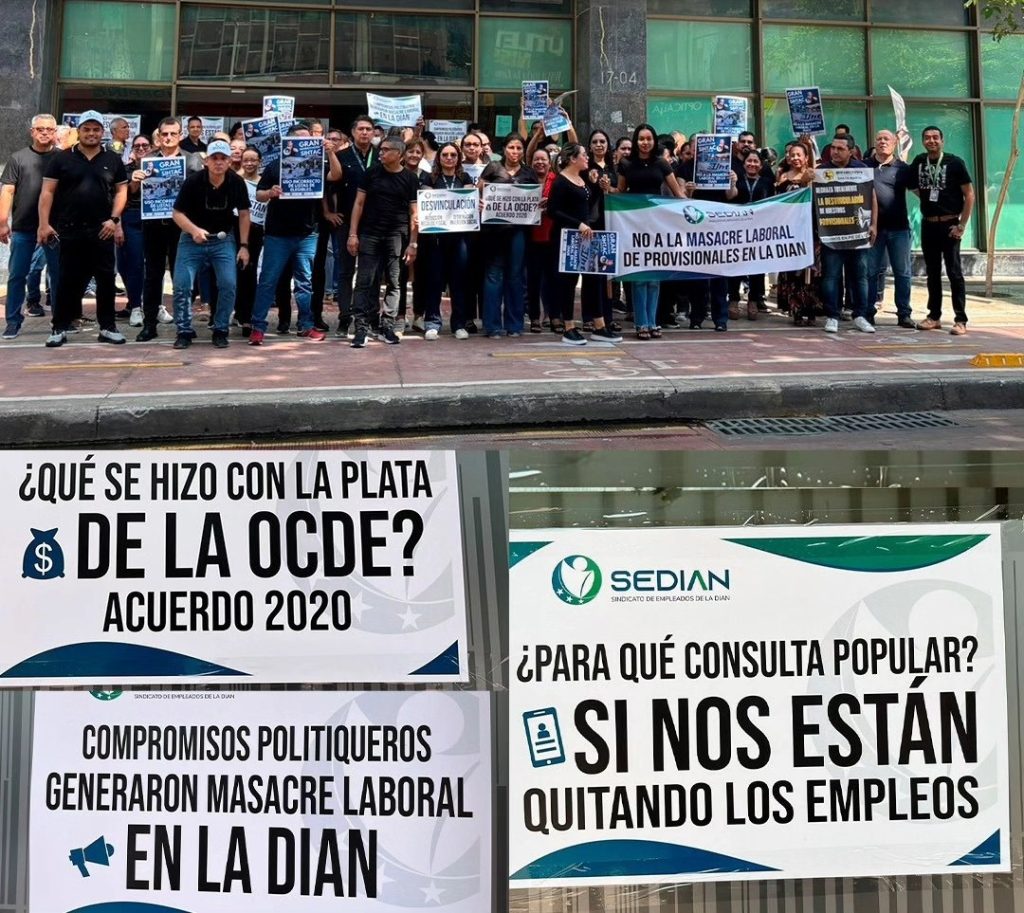 Bloqueo en el puerto de Barranquilla: trabajadores de la DIAN protestan contra despidos masivos en el país 4 499931002 1280579147427242 7757923899564658911 n