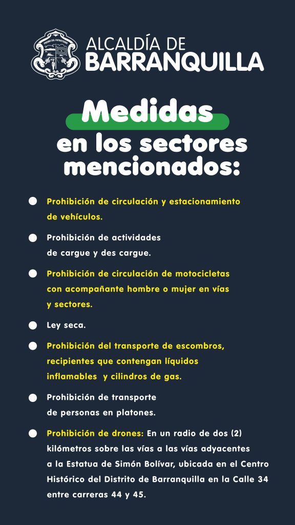 Barranquilla se prepara para la visita de Gustavo Petro: Restricciones viales y medidas de seguridad en el Paseo de Bolívar 3 9ac312ba cc7d 4f93 ac89 0091d4c49e74
