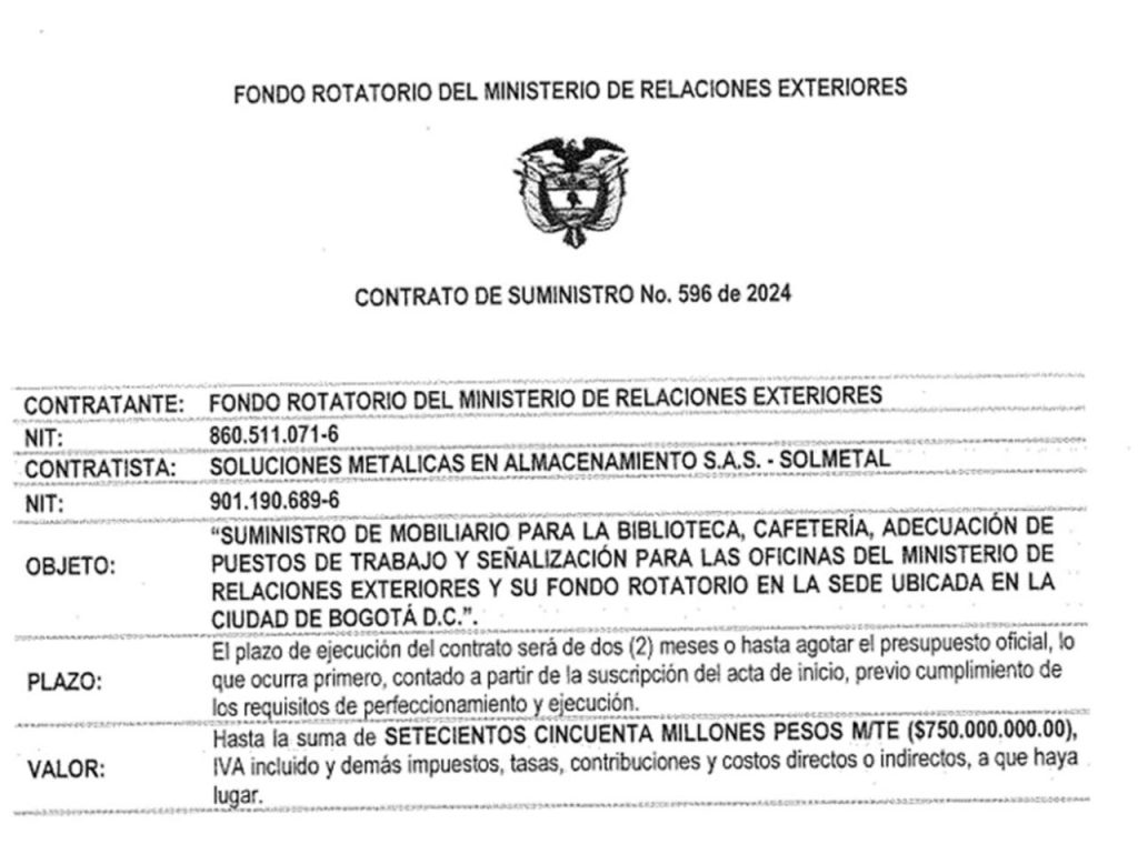 La piñata de contratación en la Cancillería: contratos fantasmas, entregas falsas y $13.000 millones en juego 1 D4JJWJMCIVC6TCU6VZZZEDKAIE