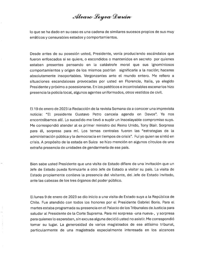 Álvaro Leyva vuelve a arremeter contra el presidente Petro en una nueva carta: lo llama "enfermo" y cuestiona su comportamiento internacional 3 GqQmT7NWMAAK WQ
