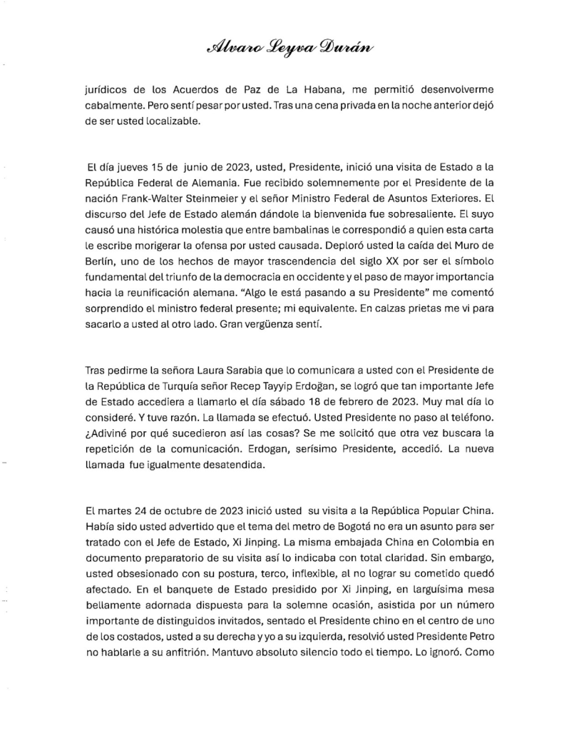 Álvaro Leyva vuelve a arremeter contra el presidente Petro en una nueva carta: lo llama "enfermo" y cuestiona su comportamiento internacional 4 GqQmXkEWoAA670
