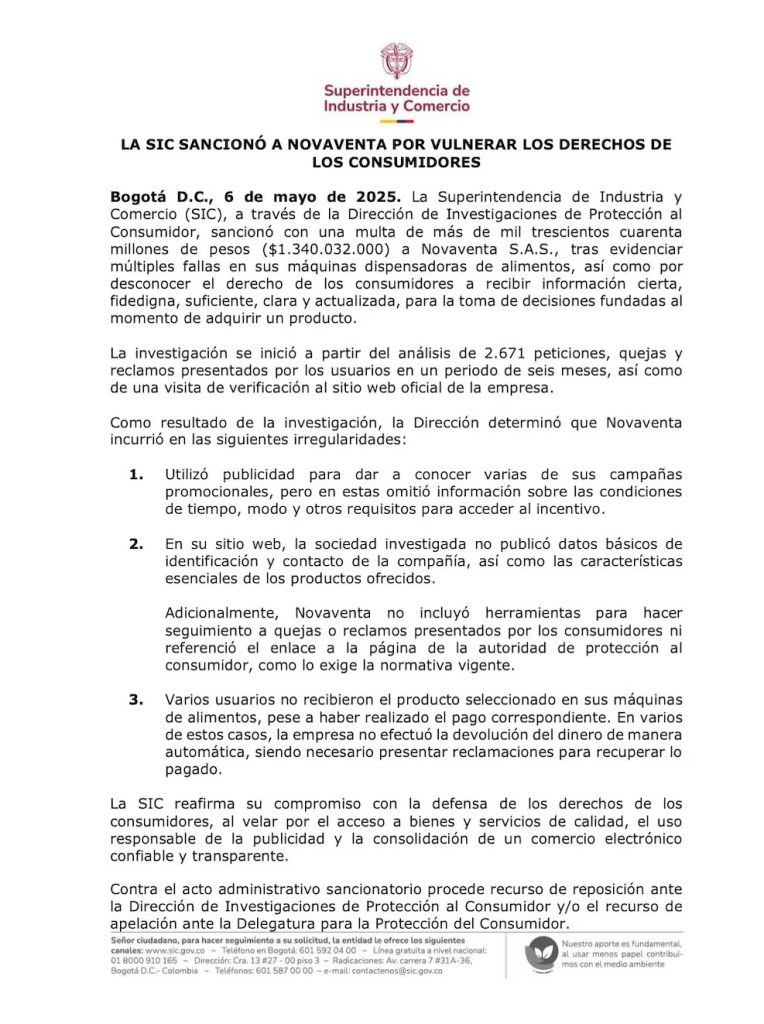Sellos de Icontec en la mira tras multa millonaria a Novaventa por vulnerar derechos del consumidor 1 GqV8OjBWgAALLAe 2