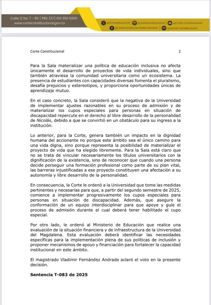 Corte Constitucional ordena al Ministerio de Educación evaluar situación financiera e infraestructura de la Universidad del Magdalena 2 GrUMGaeWoAASbRD