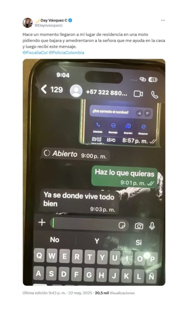 Day Vásquez denuncia nueva intimidación en medio del proceso contra Nicolás Petro 1 image 94