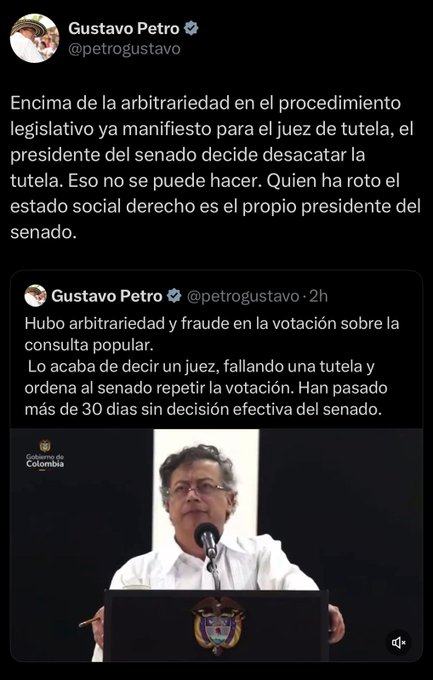 Petro reconoce a la Corte Constitucional como tribunal de cierre de la consulta y acusa al presidente del Senado de desacato 2 Gs0P2 wWsAAoN36