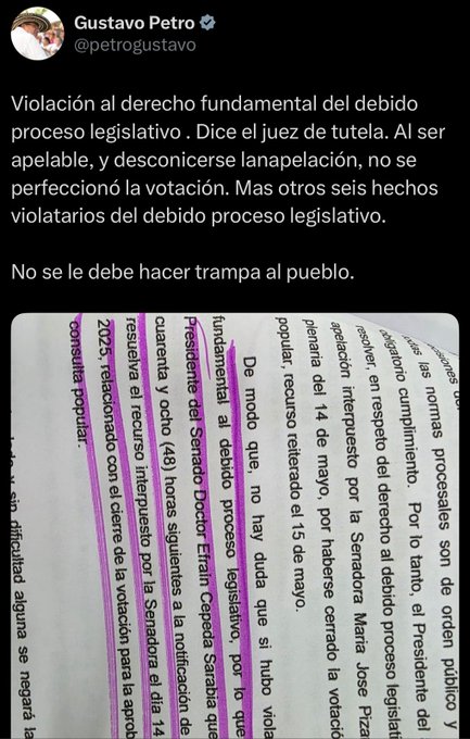 Petro reconoce a la Corte Constitucional como tribunal de cierre de la consulta y acusa al presidente del Senado de desacato 3 Gs0VDD WgAA2YB5
