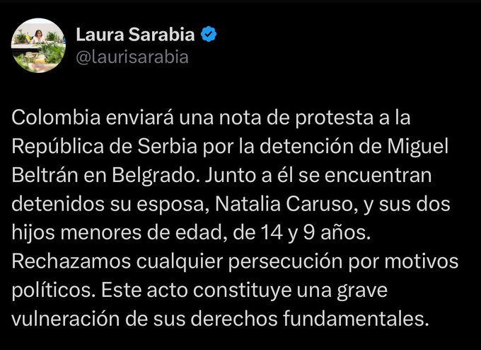Colombia enviará nota de protesta a Serbia por detención del profesor Miguel Beltrán 1 Gund7MIWIAE9 6A