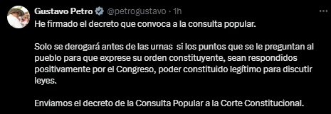 Petro firmó decreto para convocar Consulta Popular y sacude el tablero político 1 image 2