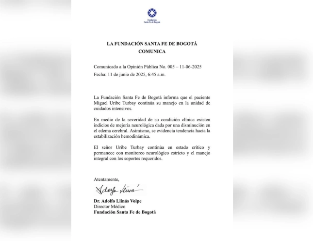 Miguel Uribe muestra signos de mejoría neurológica, según nuevo parte médico de la Fundación Santa Fe 1 photo output 13