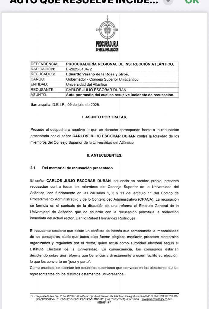 Modificación del estatuto permite reelección consecutiva del rector en la UniAtlántico 1 Gv0rVcnWYAAy3PK