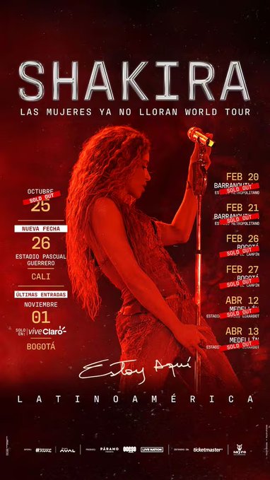 Shakira anuncia segunda fecha en el estadio Pascual Guerrero de Cali 1 Gv6LoCpWYAAyLVq 1