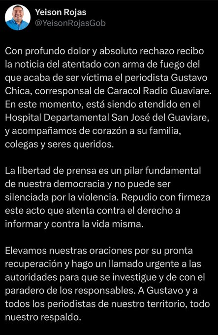 $50 millones de recompensa por el atentado contra el periodista Gustavo Chica 2 GvJPtWCXYAAZ35d