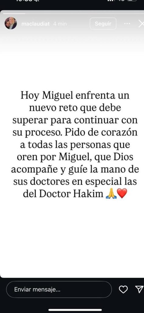Miguel Uribe Turbay enfrenta nuevo proceso médico: su esposa pide acompañamiento y oraciones 1 Gv WLDwXkAAZKH2