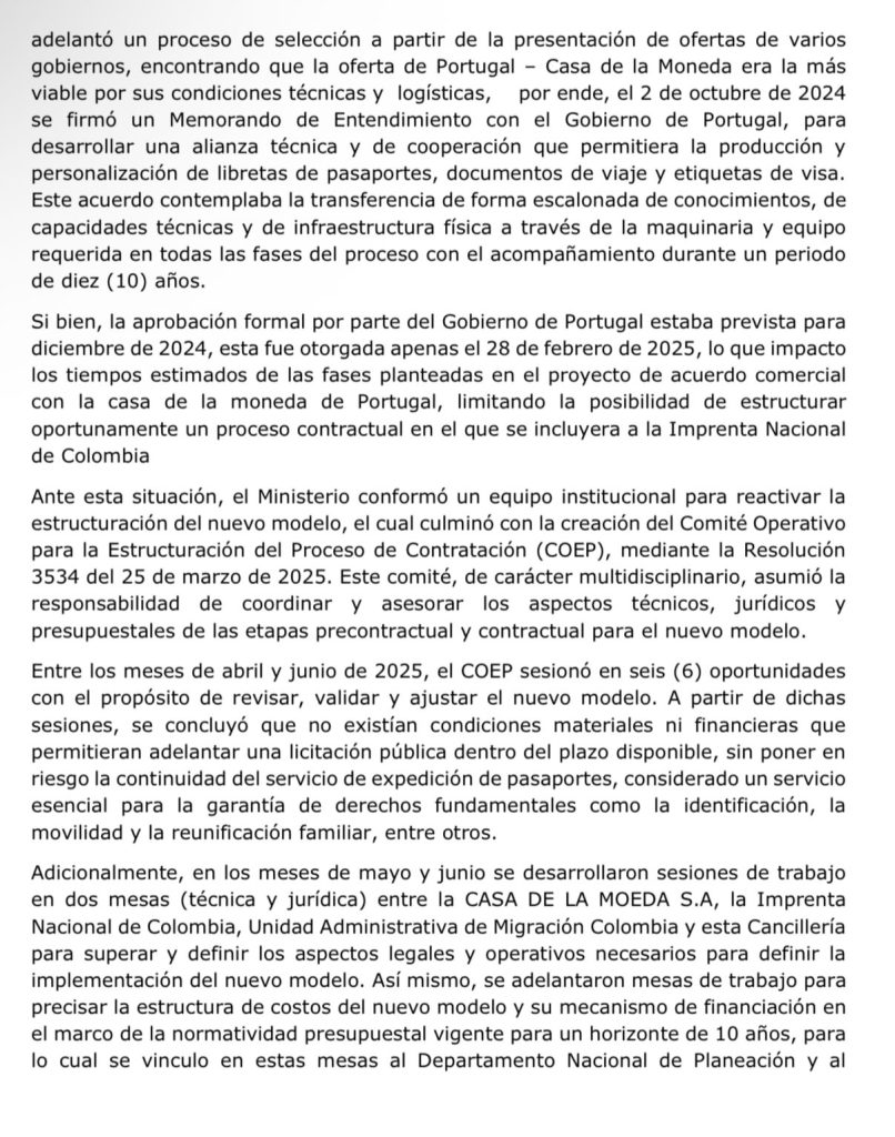 Ex Canciller Laura Sarabia admite retraso en convenio con Portugal que afectó producción de pasaportes 1 GvgGInTWIAAh2Lz