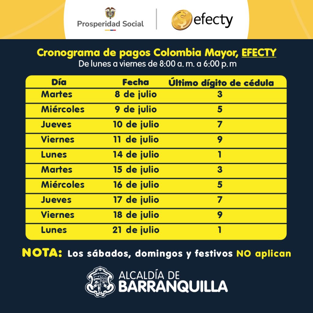 Habilitados pagos de Subsidio Distrital y Colombia Mayor de mayo y junio 6 POST 4COLOMBIA MAYOR