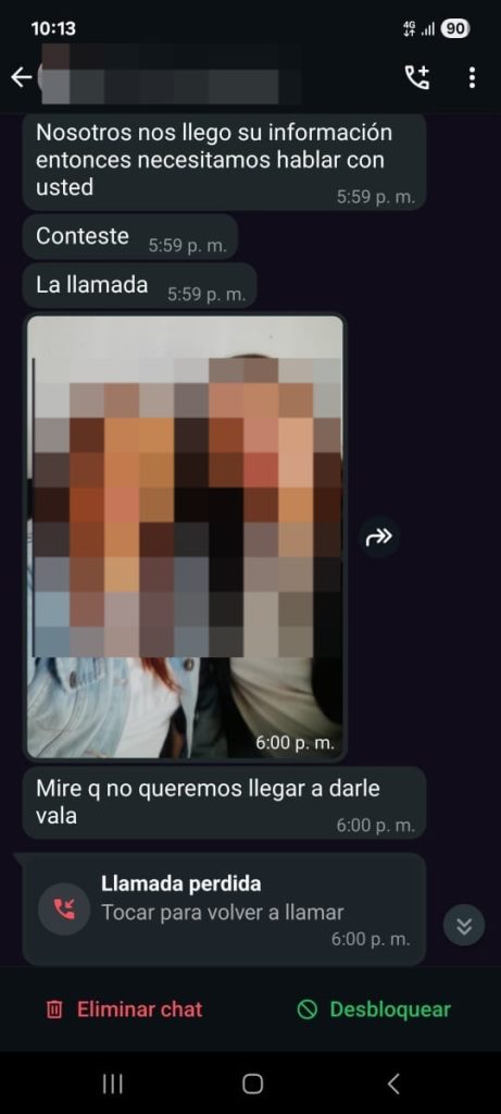 Mensajes con las amenazas 4 1