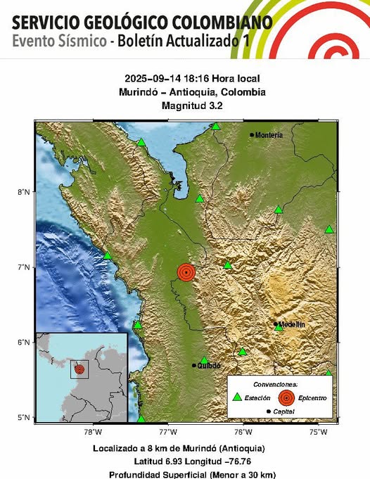 Temblor de magnitud 3.2 se registró en Murindó, Antioquia 1 547203253 1115598770638382 5825106827995514652 n 1