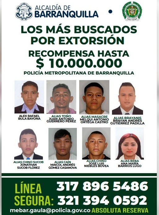 Autoridades revelan los rostros de los 8 más buscados por extorsión en Barranquilla 1 557633226 1452956286838889 8954896549215659152 n