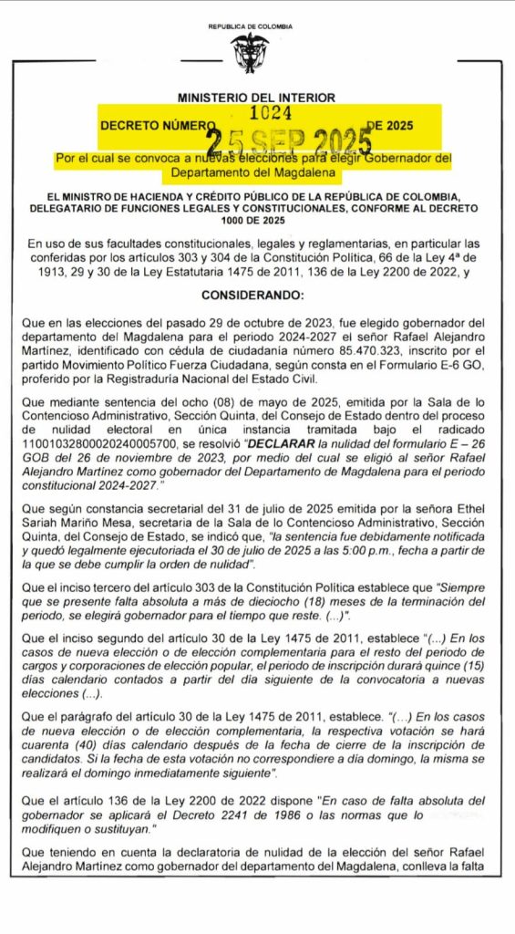 ¡Comienza la carrera por la Gobernación del Magdalena! Ya hay fecha para las elecciones 1 G1utlMFWUAAty9X