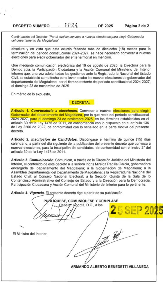 ¡Comienza la carrera por la Gobernación del Magdalena! Ya hay fecha para las elecciones 2 G1utlMHWIAAuTgg