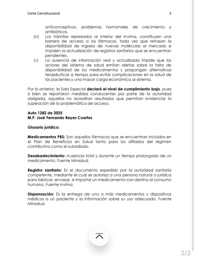 Corte Constitucional alerta sobre bajo cumplimiento en el acceso a medicamentos en Colombia 2 G1x76FRXUAACYrj
