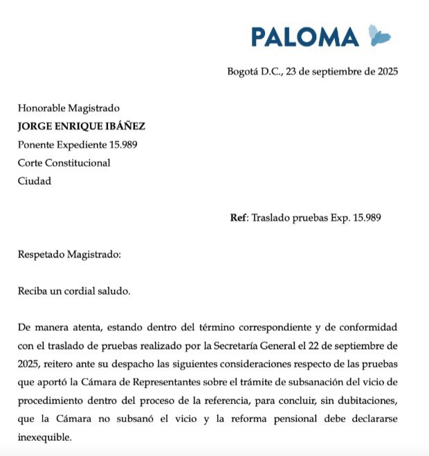 Paloma Valenciainsiste ante la Corte tumbar la reforma pensional: Asegura vicios de procedimiento y entramado criminal 1 G2AhlVYWcAAwi8Y