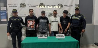 Cuatro capturados en flagrancia por hurto en el Centro Histórico de Barranquilla
