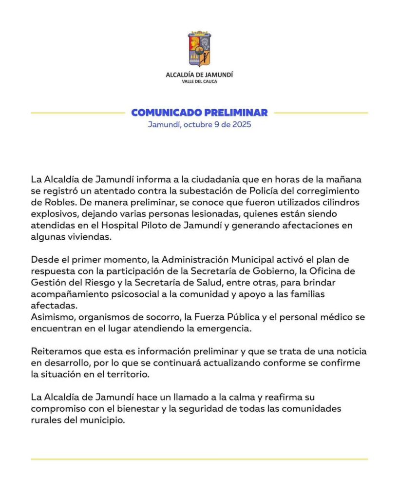 Atentado con explosivos deja varias personas heridas en Jamundí 1 4fd71b45 0caa 4d53 aa53 d7d693dc32e6