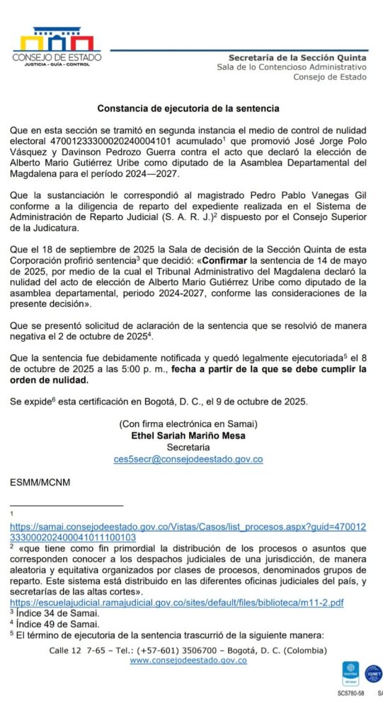 ¡Cambio de curul en el Magdalena! Consejo de Estado le dice “chao, pescado” a diputado y ordena la llegada de César Pacheco 1 671b1a67 1101 499a bc75 9998c8791186