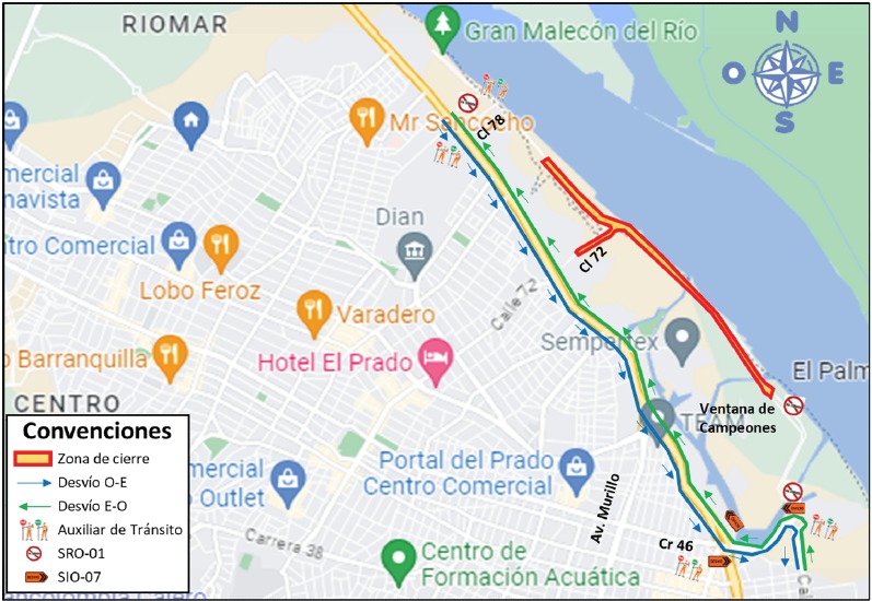 Fondito Mariana Pajon avenida del Rio calle 78 hasta la Ventana de Campeones Calle72 con Via 40