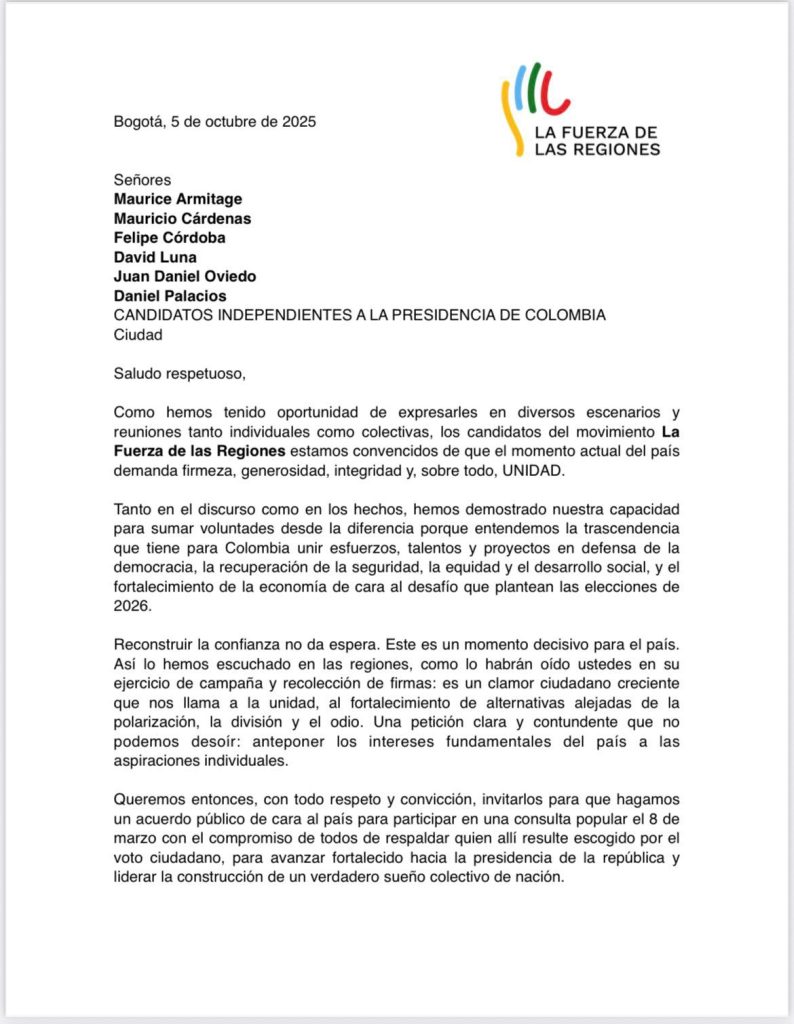 Exgobernadores de ‘La Fuerza de las Regiones’ convocan consulta interpartidista para elegir candidato independiente 1 G2k2QkcXgAAzoJE