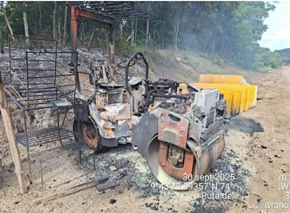 Proyecto Ruta del Sol 3 detenido tras incendio de maquinaria en Montes de María 2 fc3ece4e 00a2 4e94 b9e2 3010b45ded64