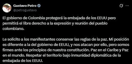 Petro: Gobierno protegerá Embajada de EE. UU., pero garantizará derecho a marchar por Palestina 1 image 35