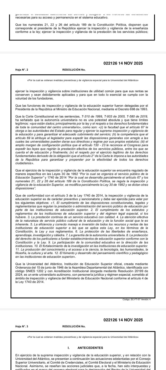 Universidad del Atlántico es intervenida por el Ministerio de Educación: activan vigilancia especial 2 89df4cfe cfe7 46a9 83f8 4e17f8484823