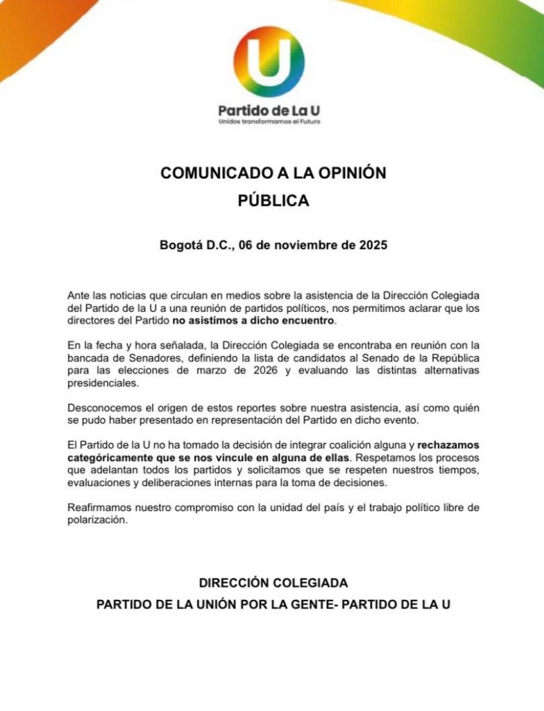 Partido de La U niega participación en cumbre de partidos tradicionales 1 G5Ei EAW0AAKjwe 1