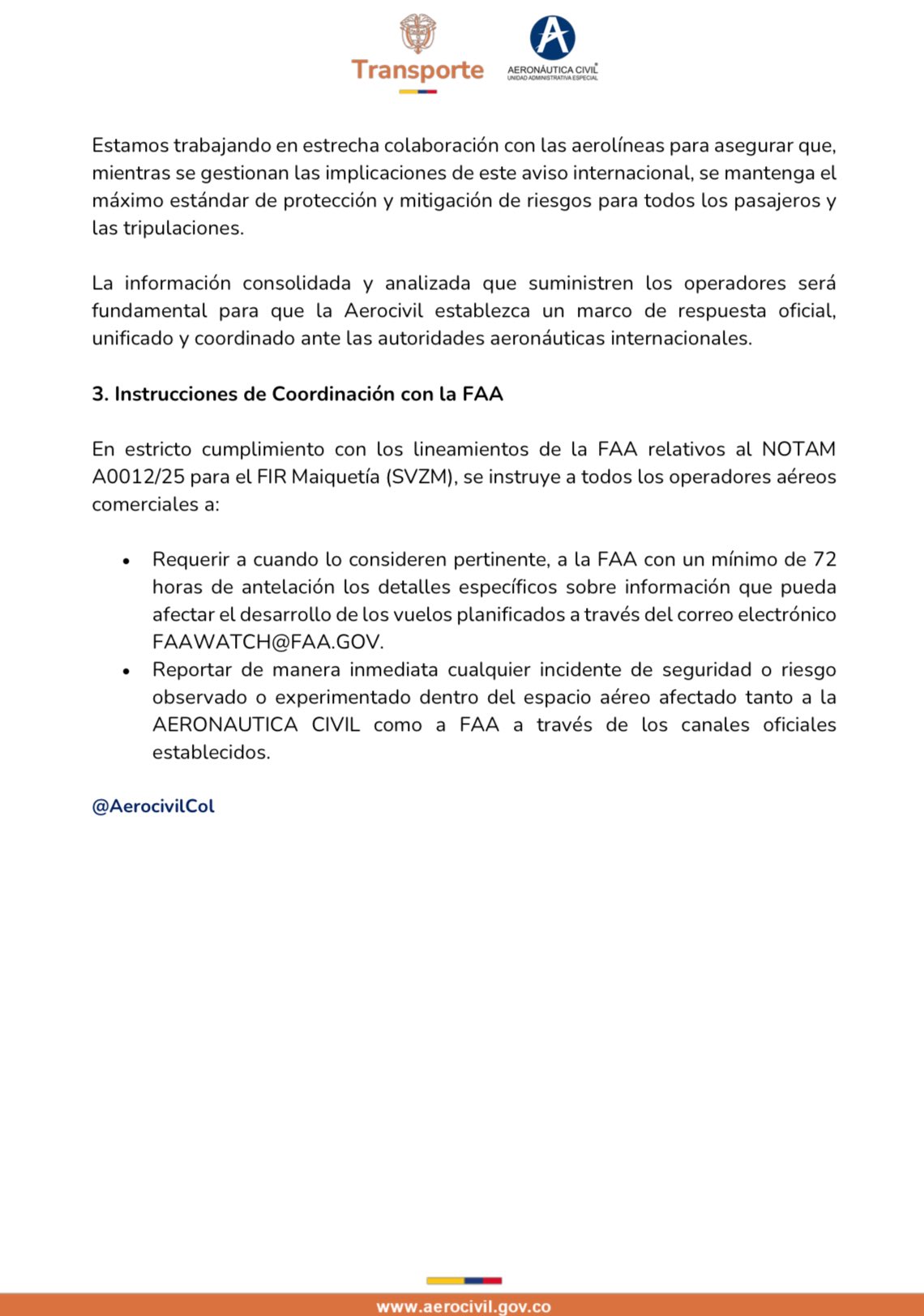 Alerta en espacio aéreo cercano a Venezuela: Aerocivil y aerolíneas activan protocolos de seguridad 2 G6VE6FlXYAAZwCA
