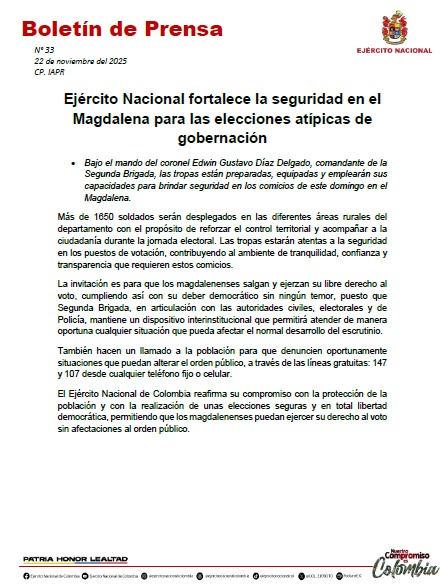 Ejército Nacional refuerza la seguridad en el Magdalena para garantizar tranquilidad en las elecciones atípicas 1 G6cFDfcXkAATzlD