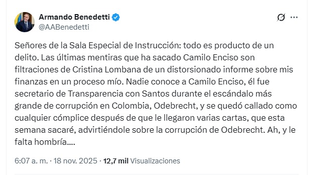 Benedetti rompe el silencio y arremete contra Enciso: “Mentiroso… y sin hombría” 1 trinobenedetti