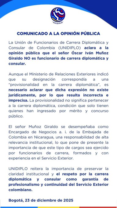 Polémica en Cancillería: diplomáticos desmienten versión oficial sobre encargado de negocios en Nicaragua 1 G82oZs4WcAE6jmG 1