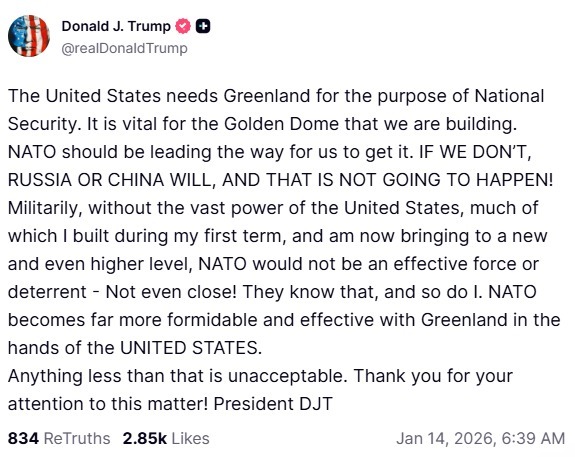 Trump insiste en que EE. UU. debe controlar Groenlandia para fortalecer a la OTAN 1 G n6LssXoAAhEhv