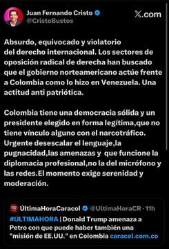 Aspirantes presidenciales rechazan amenazas de Donald Trump y piden respeto por la soberanía de Colombia 3 G95iuYgXYAAh0rU