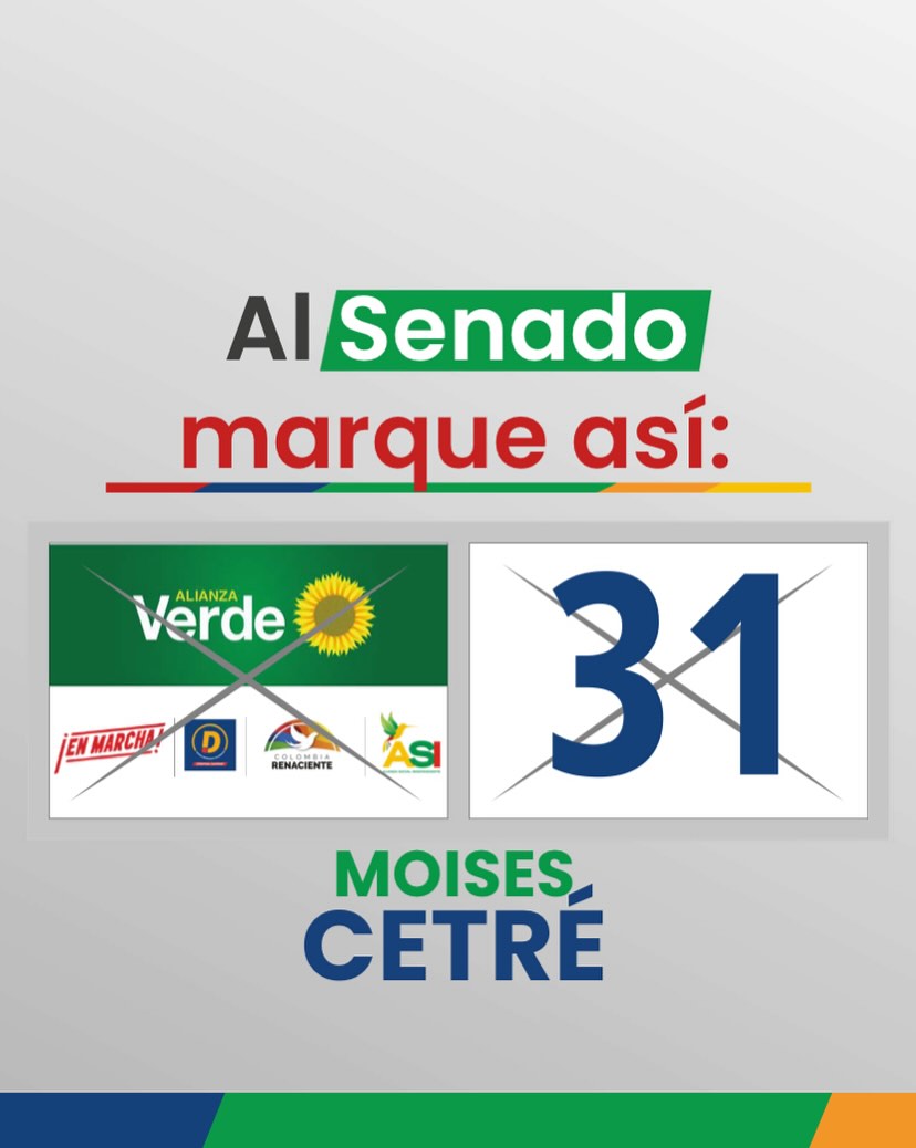 Moisés Cetré: “Colombia necesita conocimiento técnico para salir de la pobreza, no solo discursos” 5 💛💙❤️ ¡Equipo emocionado Tenemos imagen oficial de campana ¡vamos con toda por nuestros Colom 1