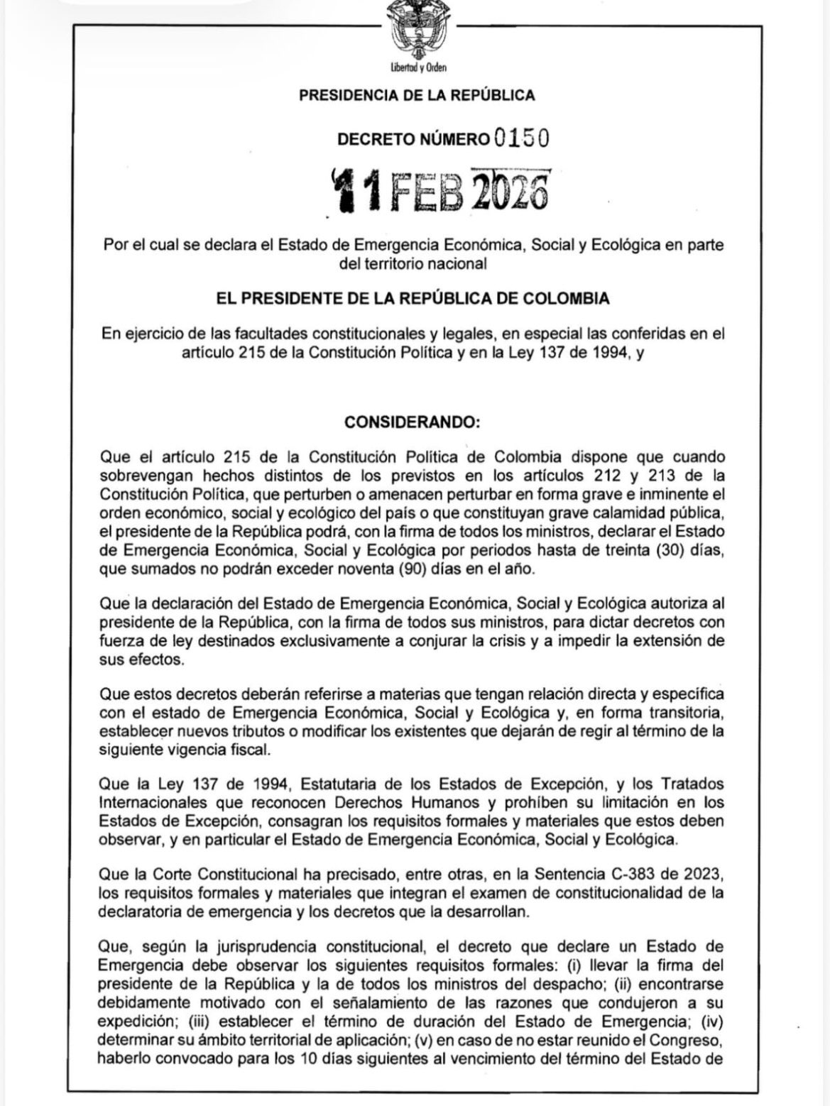 Gobierno declara emergencia económica, social y ecológica por fuertes lluvias 1 HA8