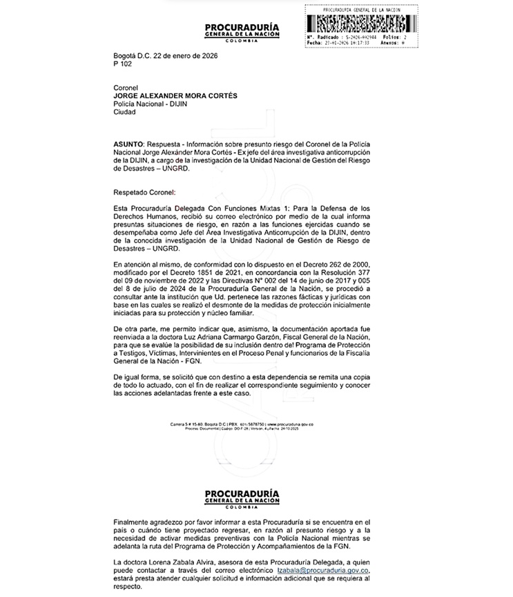 Procuraduría cuestiona retiro de protección al coronel Jorge Mora y su familia 1 f4d526b3 10ce 4ef6 ab56 84caee70befe 52