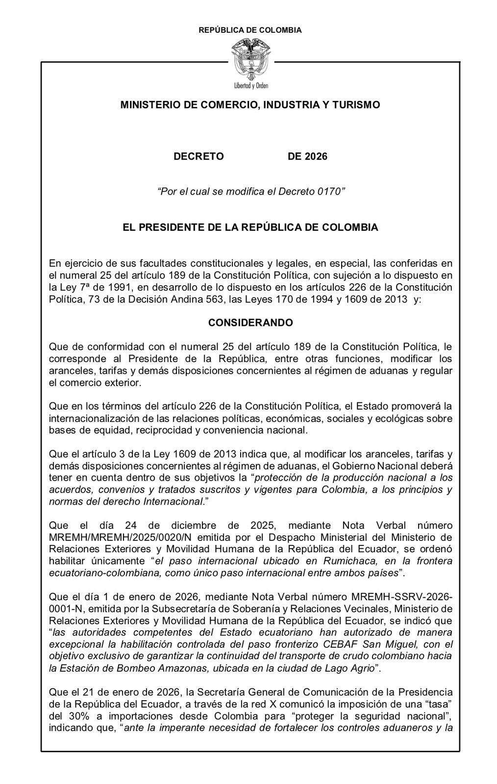 Gobierno colombiano propone subir aranceles hasta 50 % a productos de Ecuador 2 HCaTvQhagAIF4kz