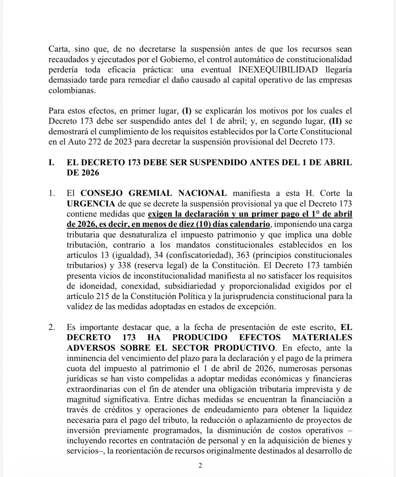 Gremios piden frenar nuevo impuesto: presión a la Corte antes del 1 de abril 2