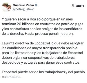 Petro defiende a Ricardo Roa y desata debate por contratos en Ecopetrol 1 HEvo8QPagAANBMG