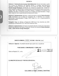 Gobierno Petro oficializa la designación de Daniel Quintero como Superintendente de Salud 2 Decreto Quintero 2