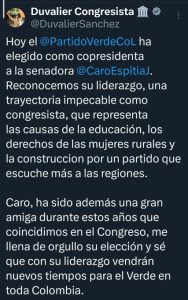 Sacudida en la Alianza Verde: eligen nueva copresidenta y refuerzan liderazgo femenino 1 HFzNsVUX0AACVbu
