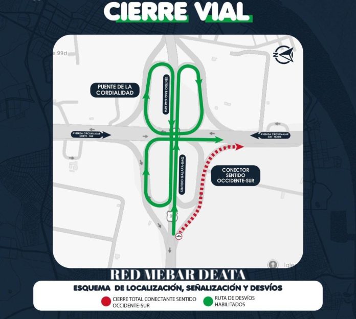 Extienden cierre vial en la conectante Galapa–Circunvalar por obras de mantenimiento